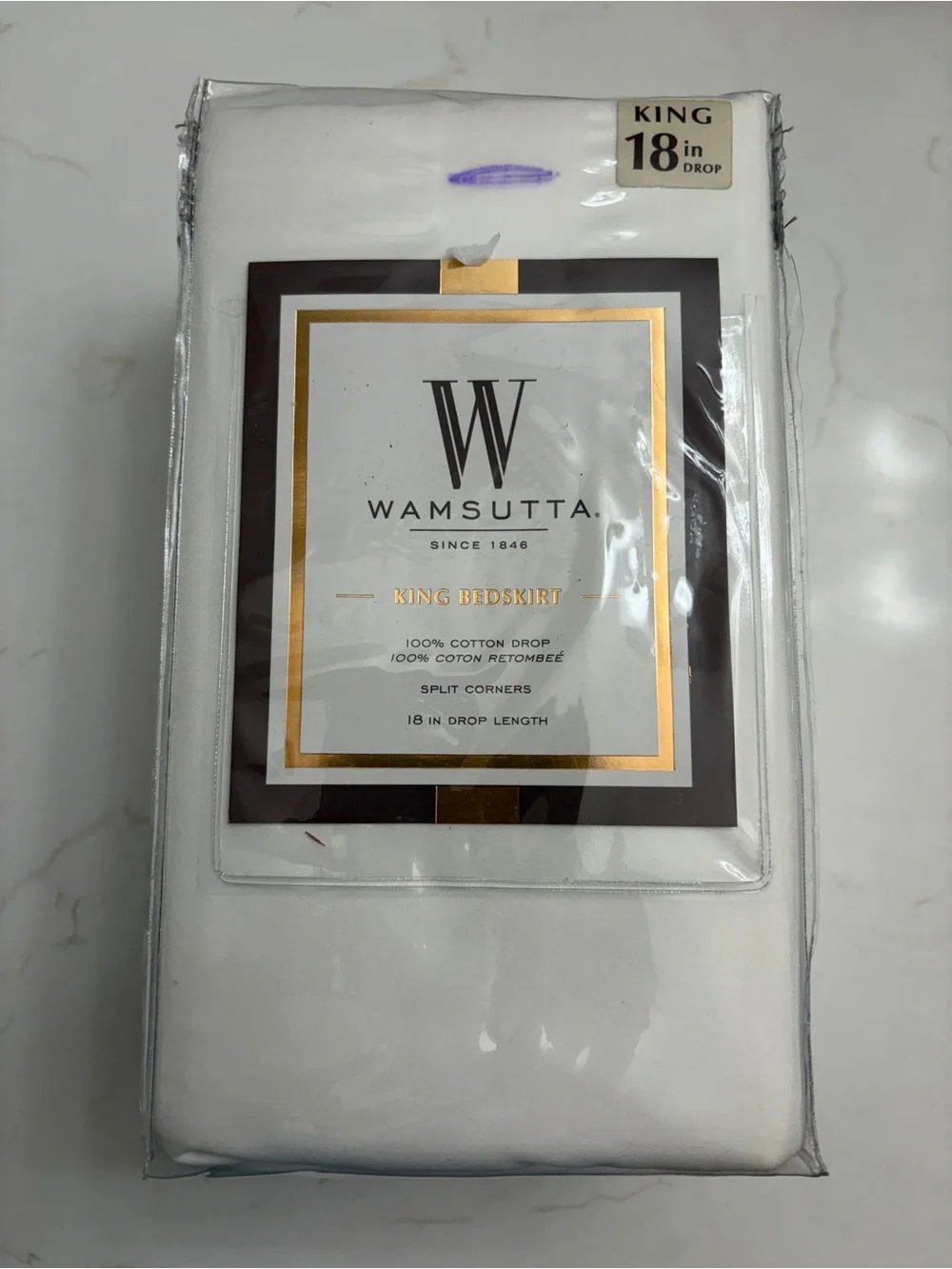 Wamsutta White King Bedskirt - Cotton 100%